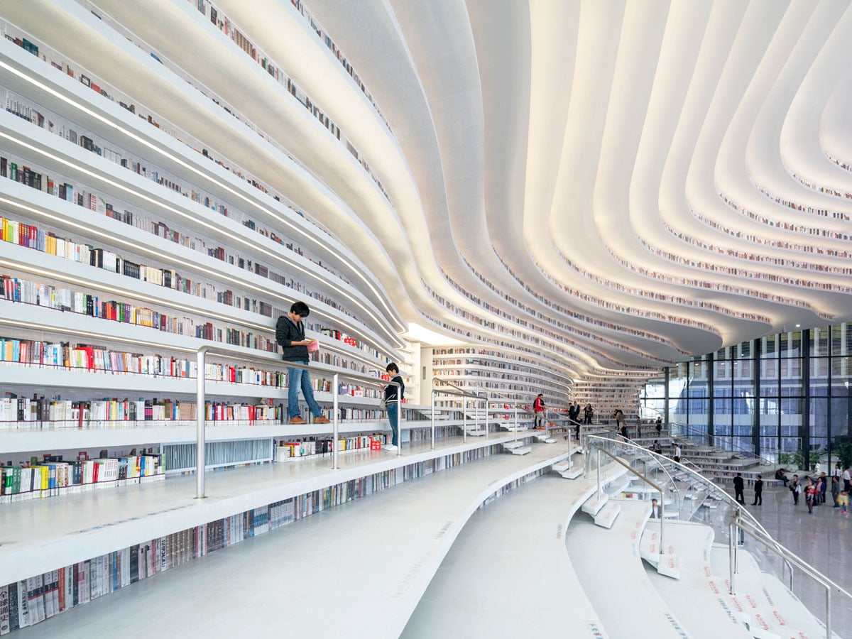 tianjin binhai library lighting stairs